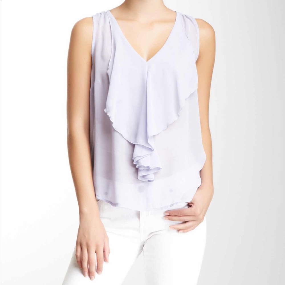 Sleeveless Ruffle Front Blouse